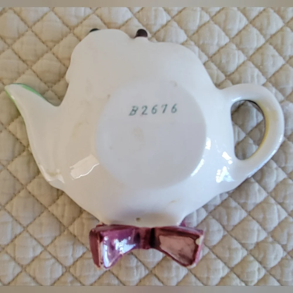 Vintage "I Will Hold The Bag" Teapot Shaped Teabag Holder - Picture 3 of 5